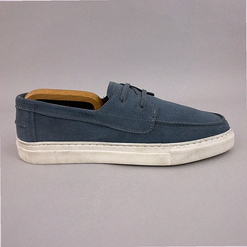 Walk London Schuhe Herren Größe EU43 UK9 Blau Wildleder Schnürschuhe Halbschuhe Boot Deck Mokassin