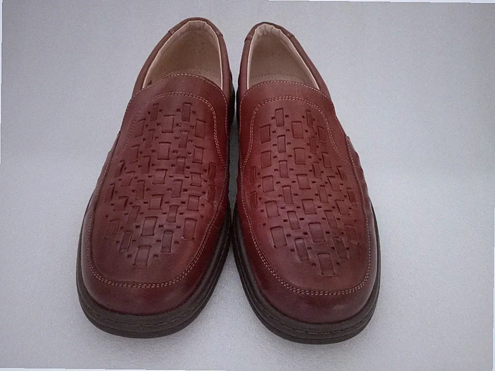 Walker Flex Comfort Men's Brown Leather Slip On Shoes Loafers Casual Sz 10/44