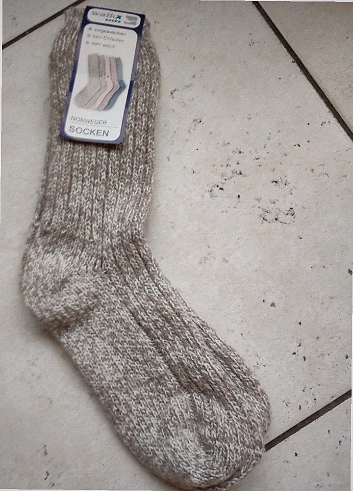 Walkx Norweger Wollsocken aus DeutschlandGr.39 -40 beige NEU