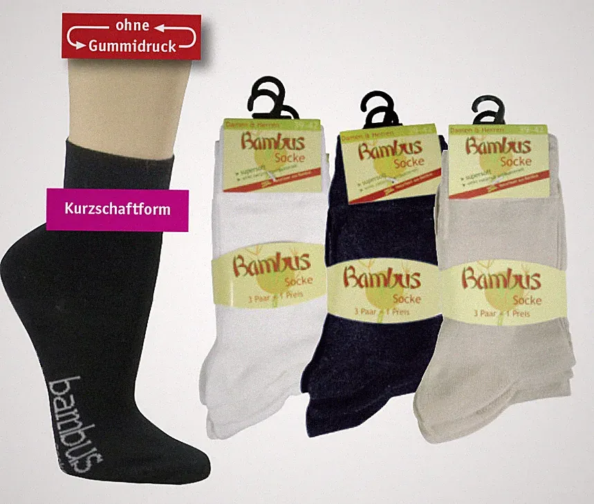 Wellness-Socken, Kurzschaftsocken, 3 Paar, für Damen und Herren