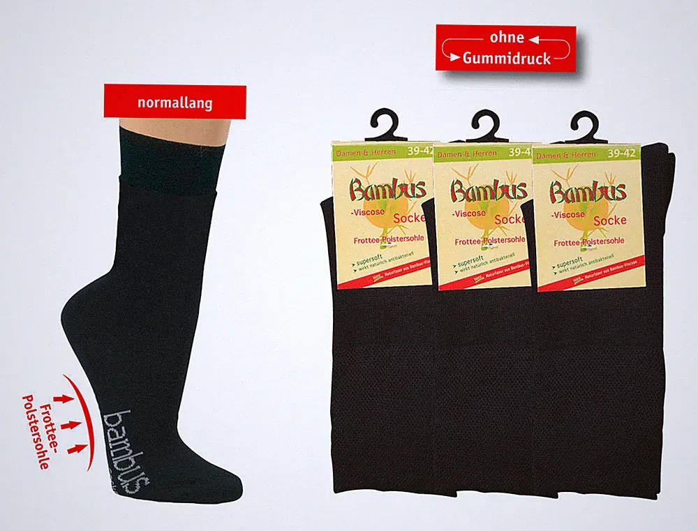 Wellness-Socken mit, 3er Pack, Normallang mit Frottee-Polstersohle
