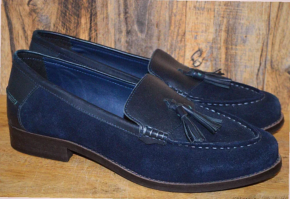 White Stuff Damen Elba Wildleder Leder Halbschuhe Navy Blau - UK6,5 EU39,5
