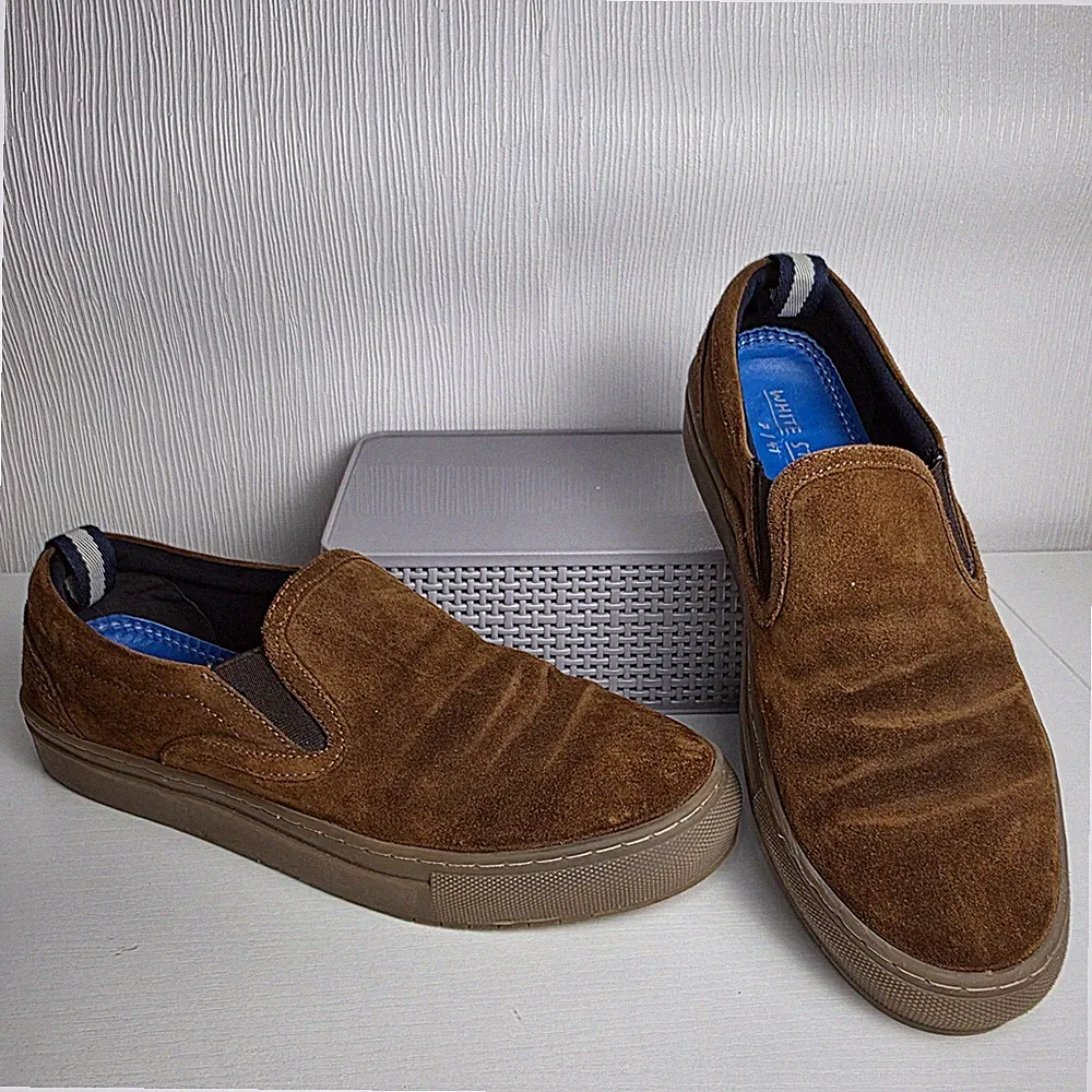 White Stuff Herren Wildleder Slipper Braun UK 7 EU 41 Freizeit Halbschuhe