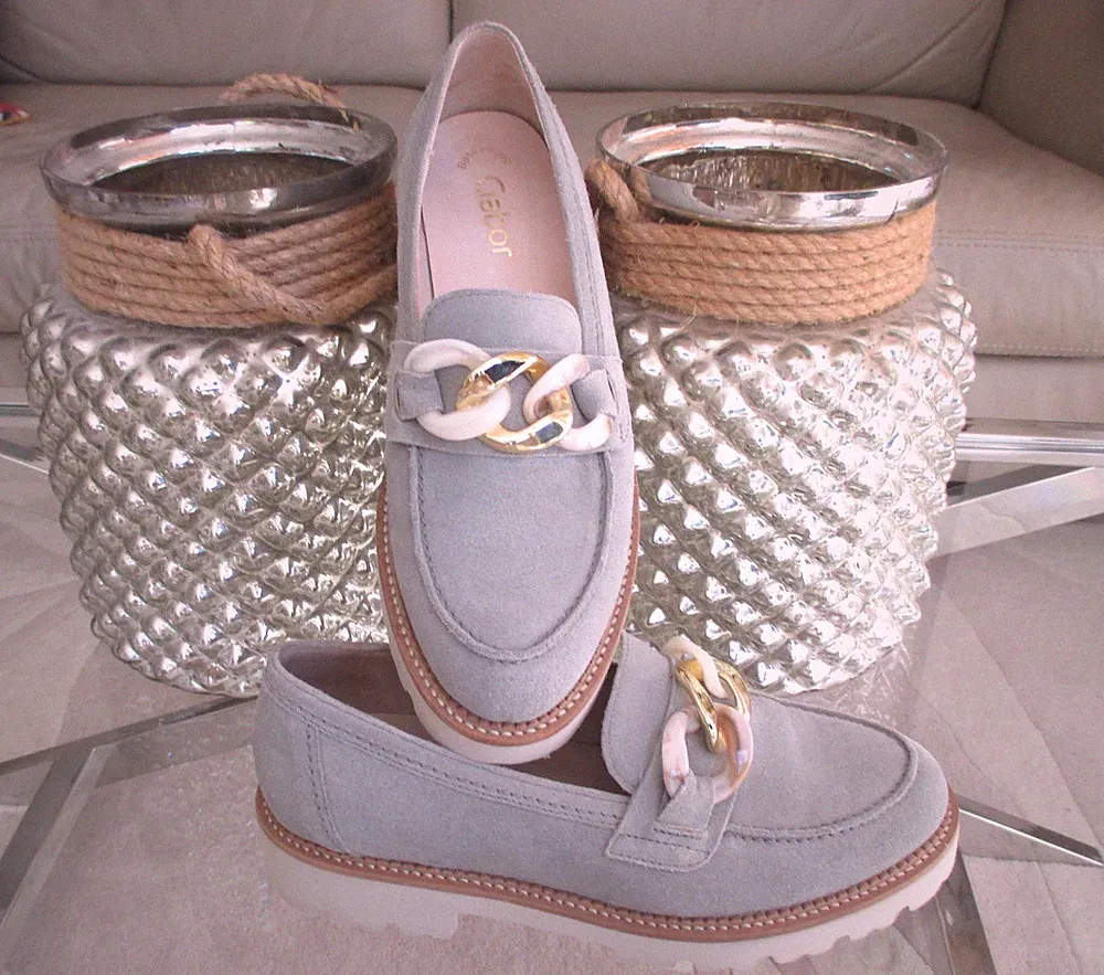 WIE NEU Gabor, Loafer, Wildleder "Dreamvelour", salbeigrün Gr. 37 UVP 119