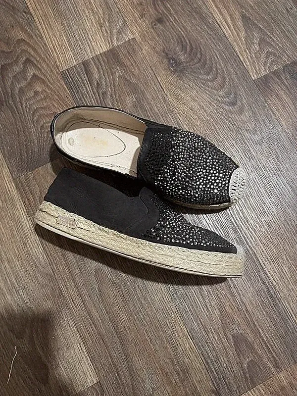 Women Baldinini Loafers Black Suede 38 #5G8D