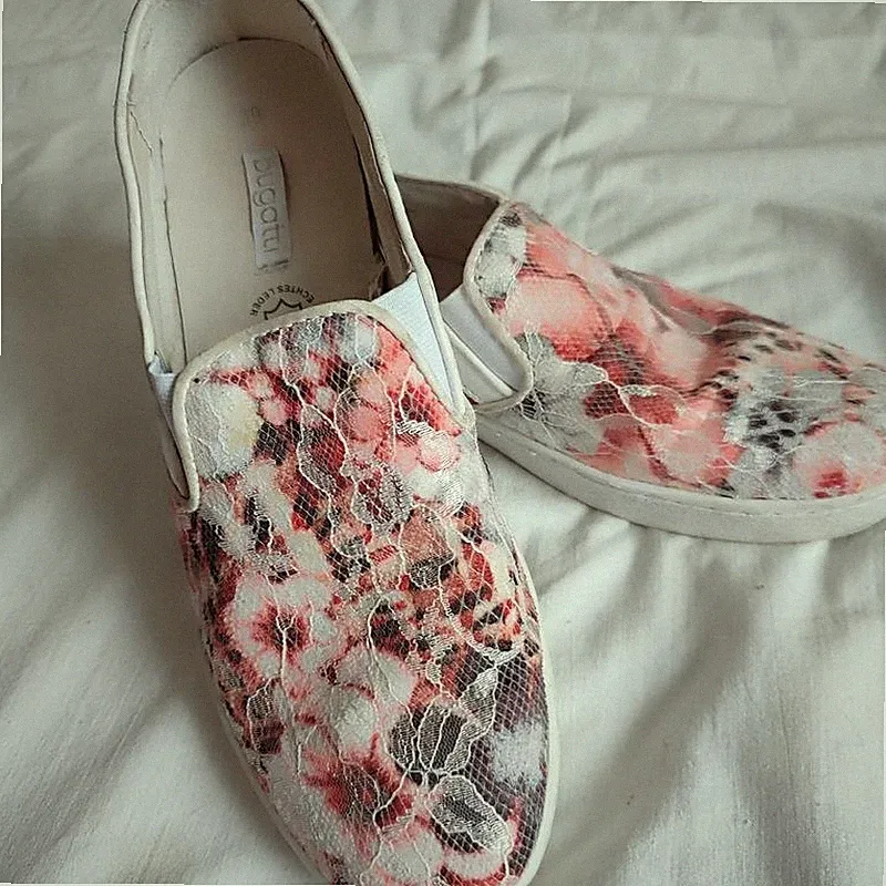 Women Bugatti Loafers White Lace 39