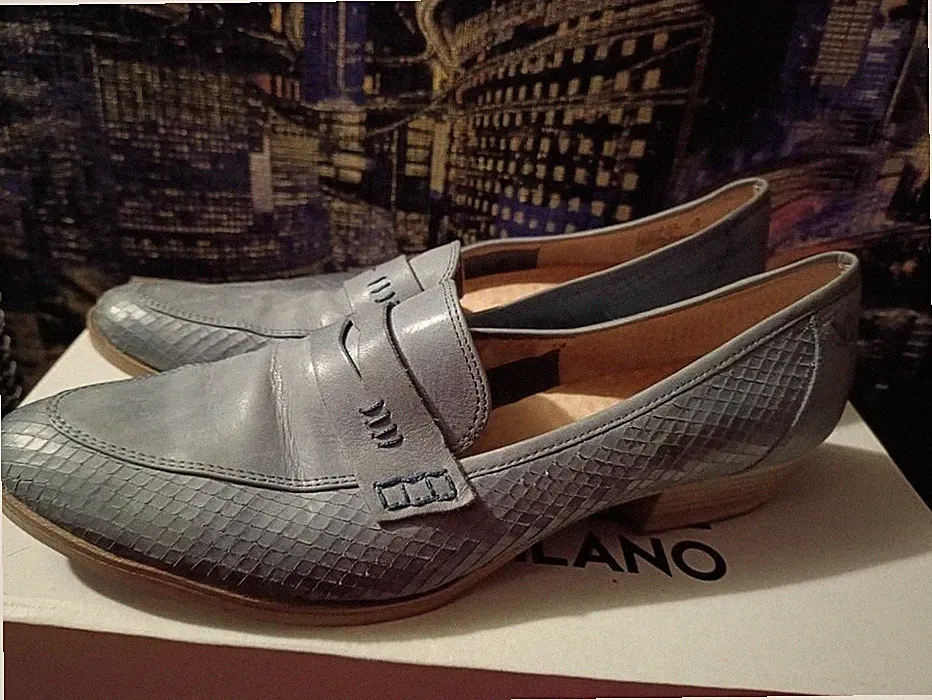 Women Caprice Loafers Blue Leather 39