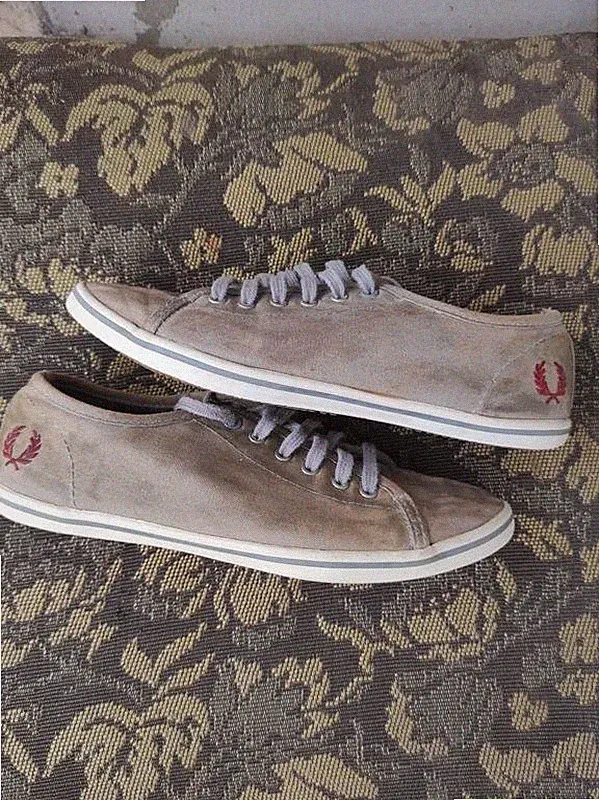 Women Fred Perry Loafers Grey Cotton 37