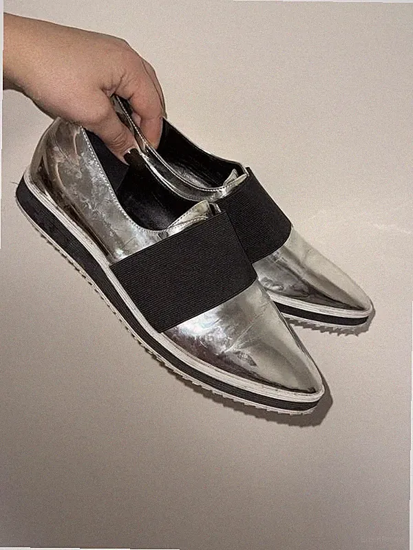 Women Karl Lagerfeld Loafers Silver 38.5