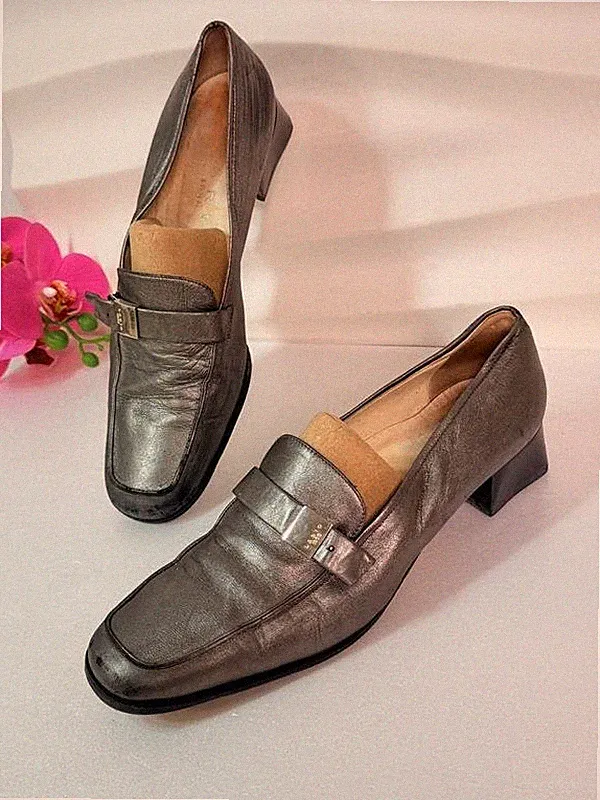 Women Lario Loafers Silver Leather 41