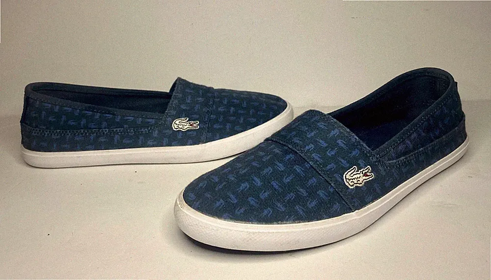 Women's Lacoste Slip-on Loafer Style Comfy Shoes- Size 6.5- Blue in Color