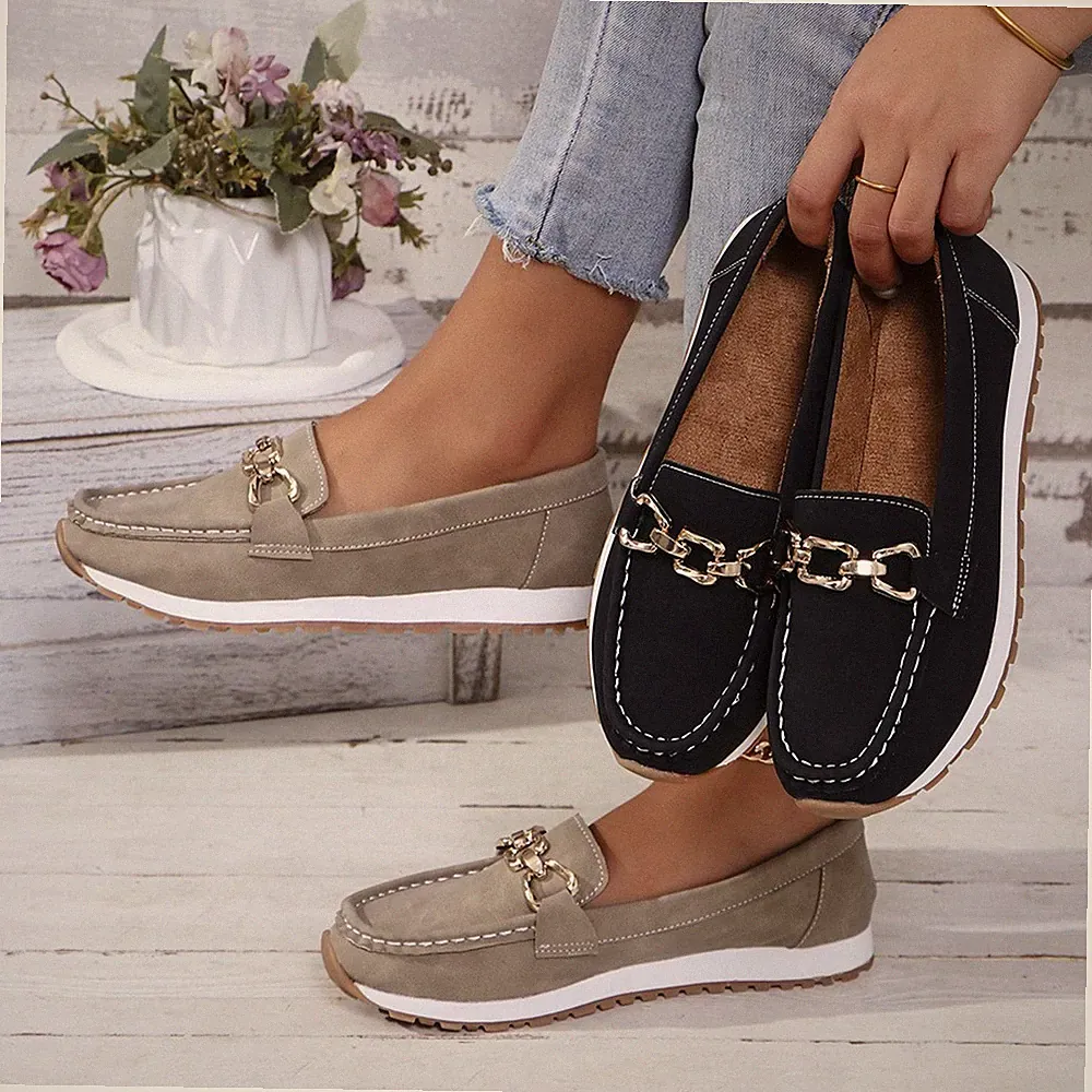 Womens Loafers Flats Shoes Slip On Bequem Leicht Rutschfest Flach Walking Shoes