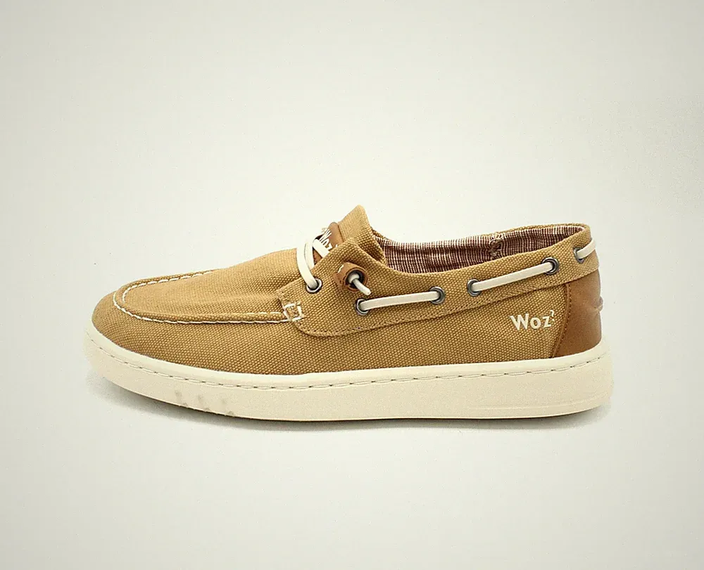 Woz Herren Sommerschuhe Canvas leicht Schnürer elastisch bequem lässig George