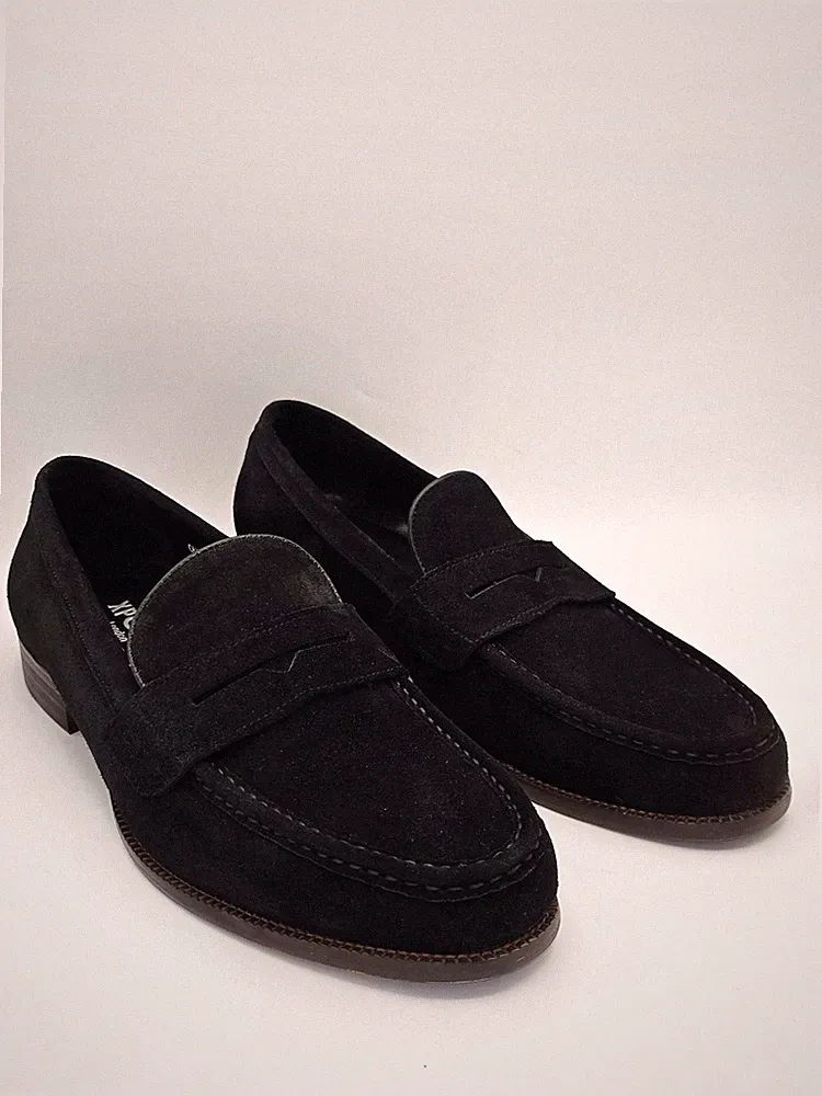 XP SED Loafer Schwarz Echtleder – Elegante Herren Slipper (Gr. 46)