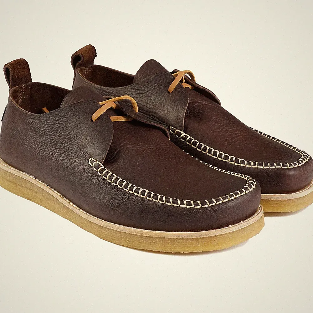 Yogi Herren Lawson Leder Schnürschuhe Dunkelbraun UVP 160£