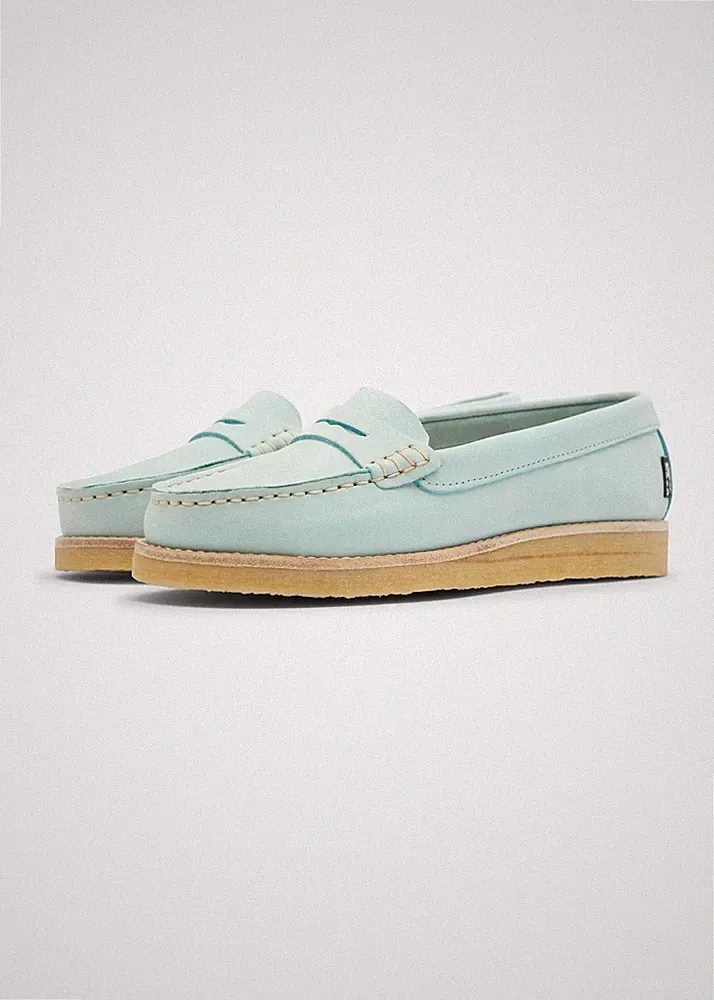 Yogi Loafer Damenschuhe Nubuk hellblau 4UK EU37 UVP 150£