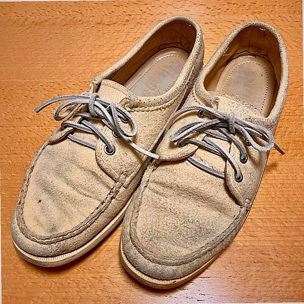 Yuketen White Deer Suede Deck Shoes Boot Mokassins US 8 UK 7,5 EU 41 26,5cm