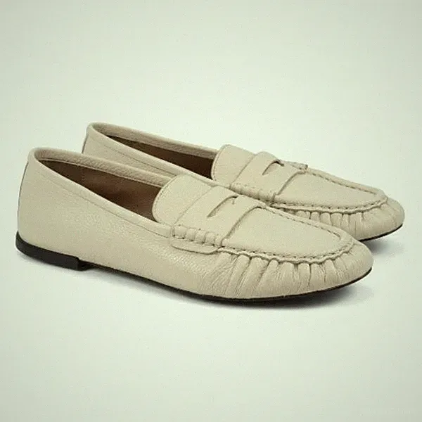 Zara Creme Rüschen Leder Halbschuhe UK 6 EU 39