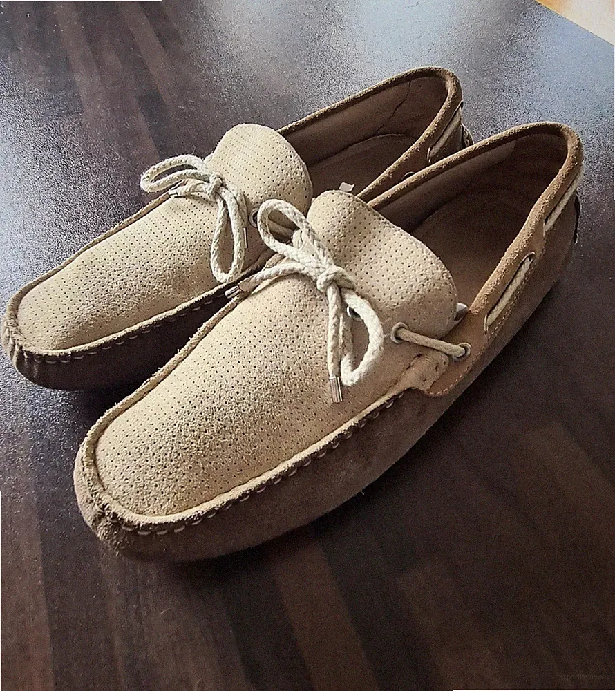 Zara Man Mokassins Slipper Halbschuhe Größe 42 Beige Creme Loafer Wildleder Top