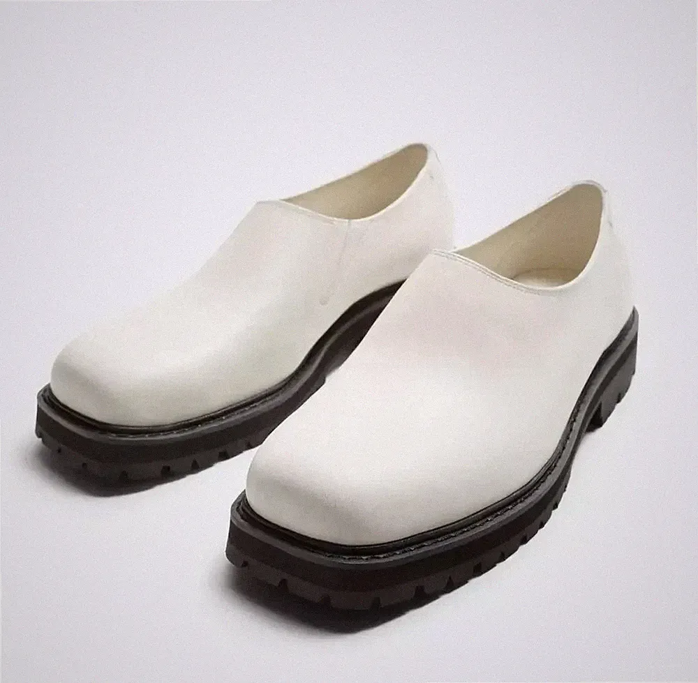 ZARA VIBRAM® LEDER HALBSCHUHE X STUDIO NICHOLSON Weiß UK9=EU43 2607/320 NEU