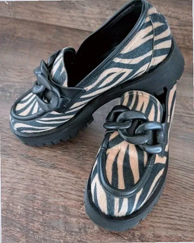 Zebra Schuhe LOAFER Fell