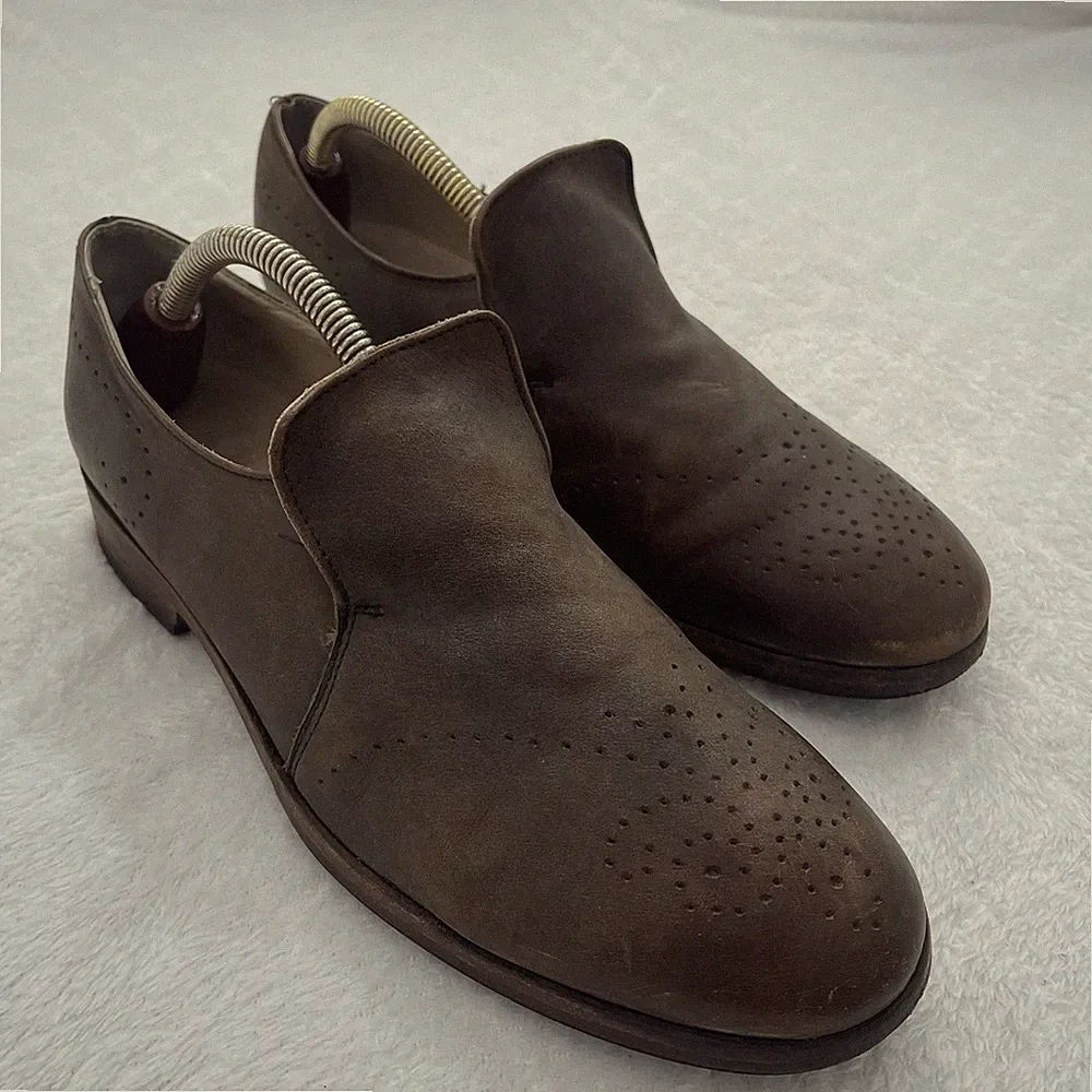 Zeha Berlin Schuhe Halbschuhe Brogue Oxford Gr. 41 UK 8 braun Leder Slipper