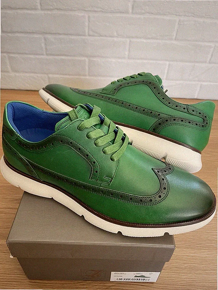 ZENOBI Herrenschuhe 42/41 sehr leicht Leder grün