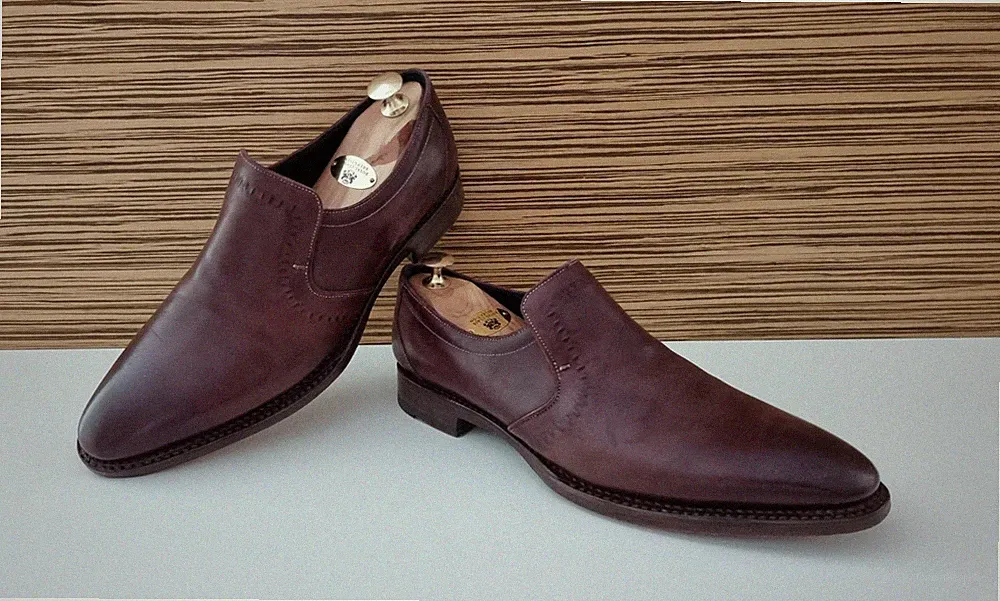 ZENOBI Leder Loafer Schuhe Schuhe Halbschuhe Slipper Mokassin Braun Gr. 8 = 42