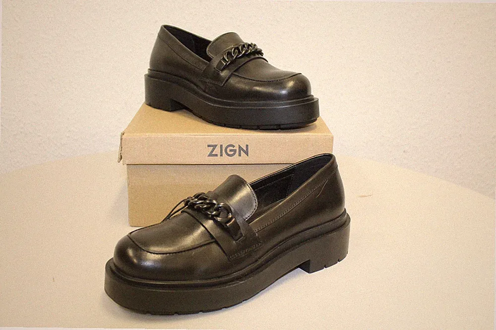 Zign Chain Loafer Herren Schwarz 3410-14661 Größe 37 Neu Rechnung MwSt
