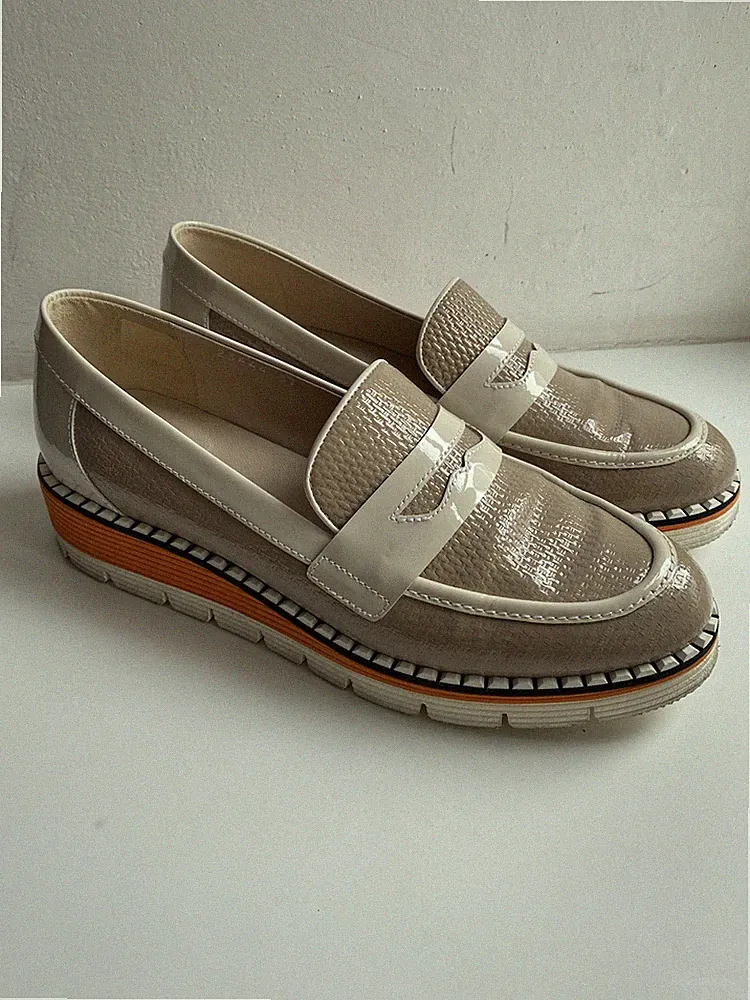 Zocal Italy Lack Leder Loafer Slipper Halbschuh Gr. 37 Kleid Rock Jeans Conleys