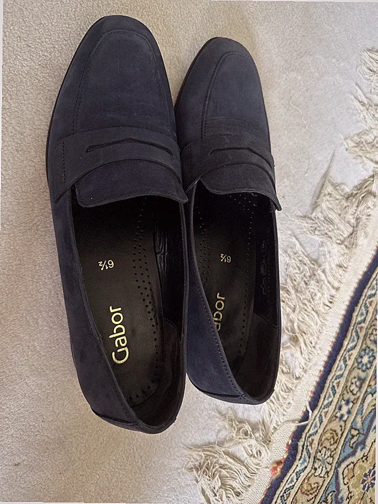 Zweimal Getragen Penny Loafer slipper Halbschuh Damen Gr 6 1/2 (40) Blau